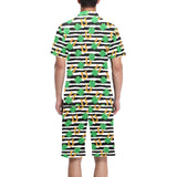Horseshoes Pattern Print Design 01 Men's V-Neck Short Pajama Set