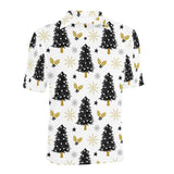 Christmas tree holly snow star pattern Men's All Over Print Polo Shirt
