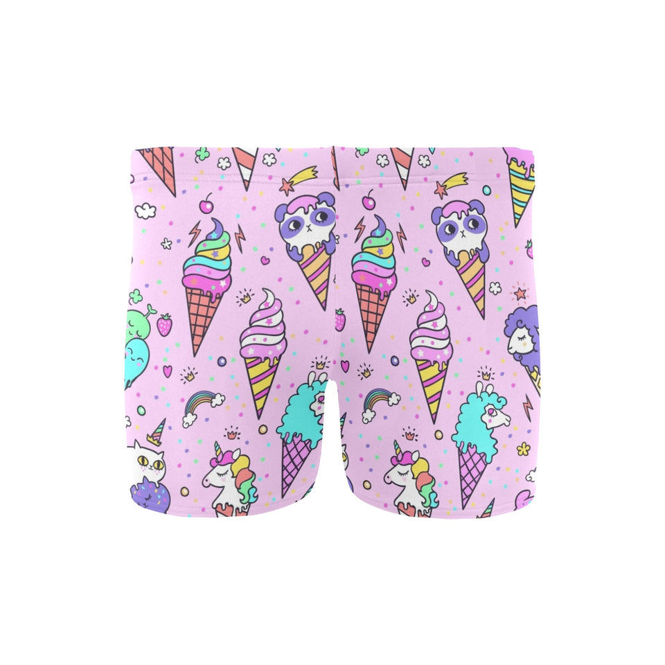 Cute ice cream cone animal pattern Men's Swimming Trunks