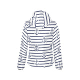 Anchor rope nautical pattern Women's Padded Hooded Jacket