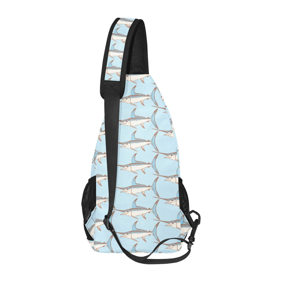 Swordfish Pattern Print Design 01 All Over Print Chest Bag