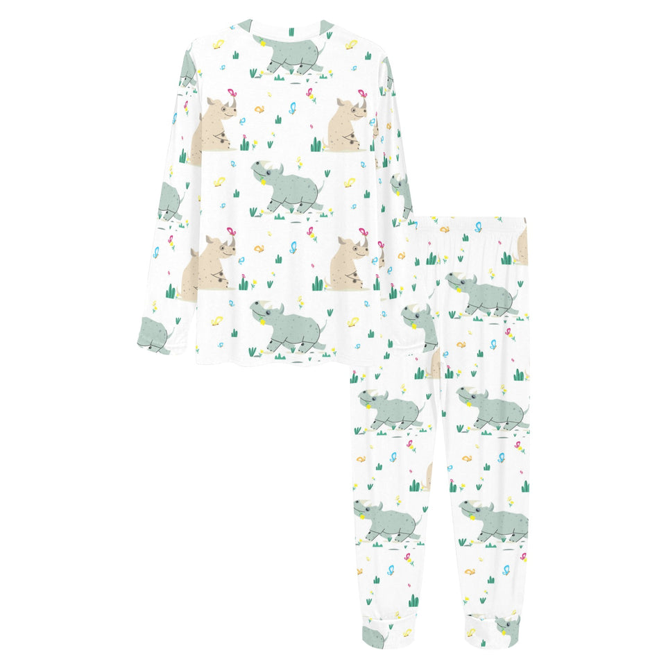 Cute Rhino pattern Women's All Over Print Pajama Set