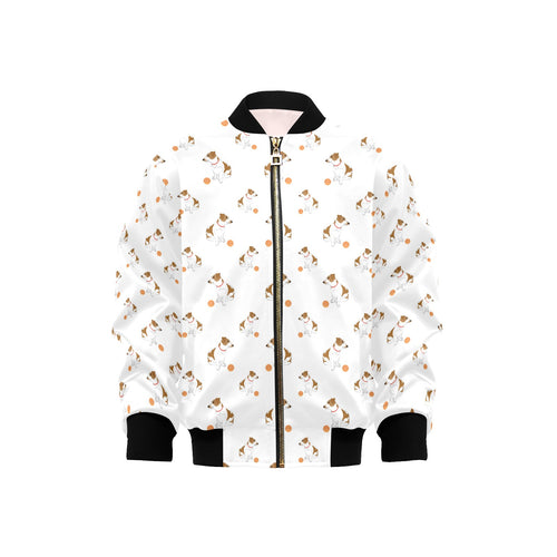 Jack Russel Pattern Print Design 05 Kids' Boys' Girls' Bomber Jacket
