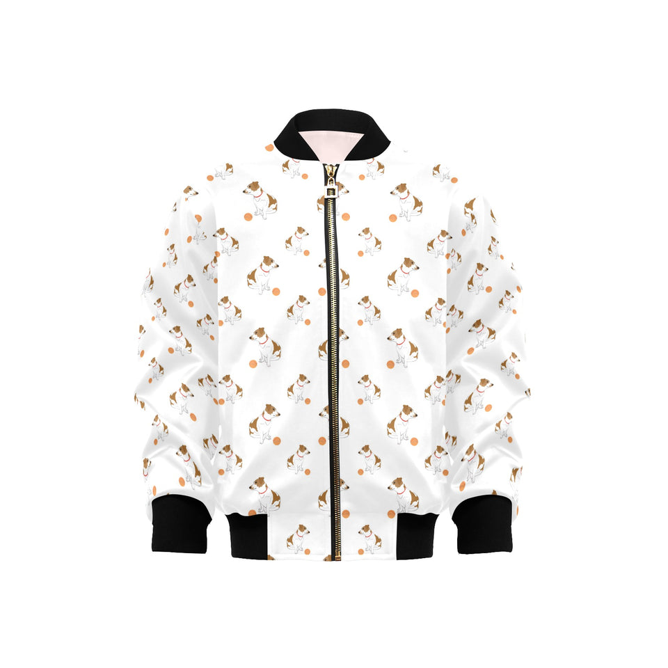 Jack Russel Pattern Print Design 05 Kids' Boys' Girls' Bomber Jacket