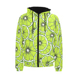 Slices of Lime design pattern Men's Padded Hooded Jacket