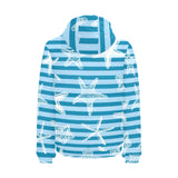 Starfish blue blackground Men's Padded Hooded Jacket