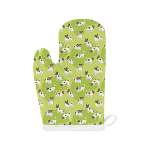 Jack Russel Pattern Print Design 01 Heat Resistant Oven Mitts