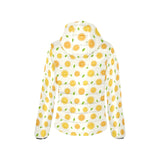 oranges leaves pattern Women's Padded Hooded Jacket