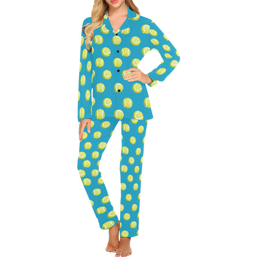 Tennis Pattern Print Design 05 Women's Long Pajama Set