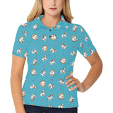 Jack Russel Pattern Print Design 03 Women's All Over Print Polo Shirt