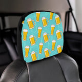 Beer pattern green background Car Headrest Cover
