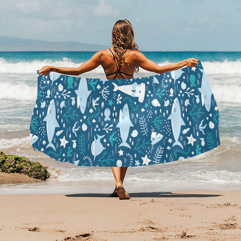 Cute shark pattern Beach Towel