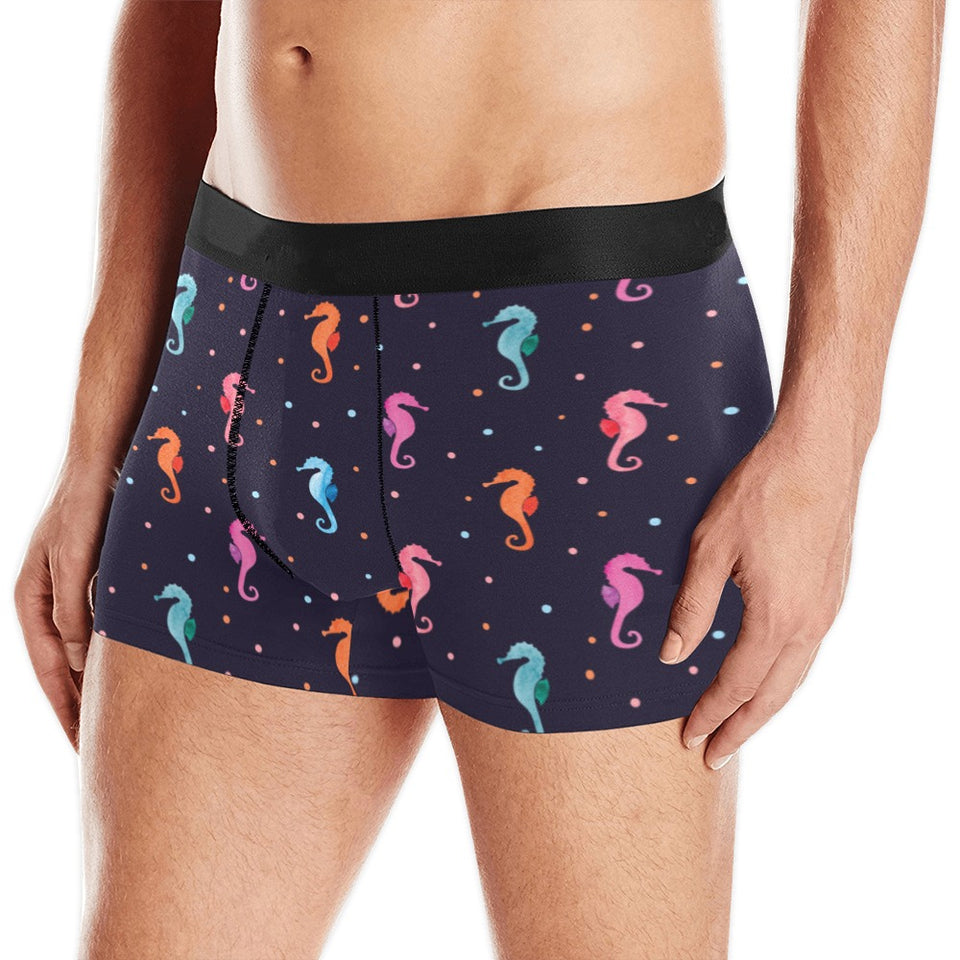 Watercolor colorful seahorse pattern Men's All Over Print Boxer Briefs Men's Underwear