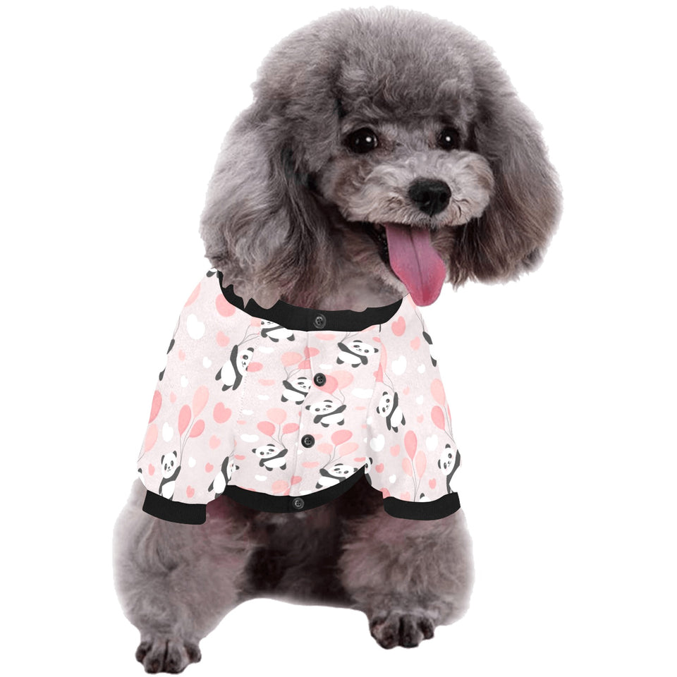 Cute panda ballon heart pattern All Over Print Pet Dog Round Neck Fuzzy Shirt