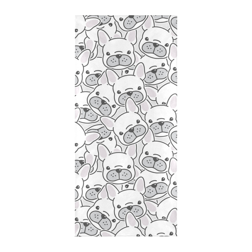 Cute french bulldog head pattern Beach Towel