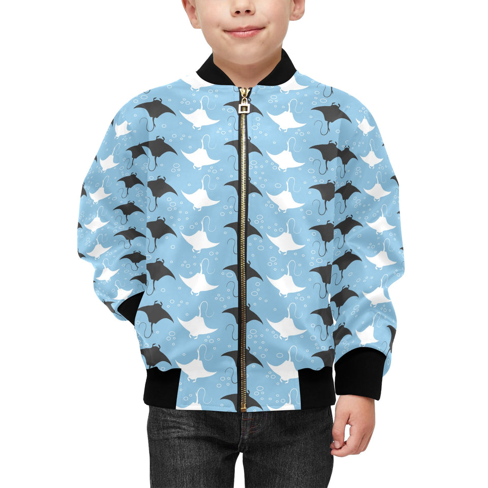 Stingray Pattern Print Design 03 Kids' Boys' Girls' Bomber Jacket