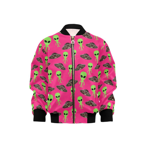 Alien Pattern Print Design 03 Kids' Boys' Girls' Bomber Jacket