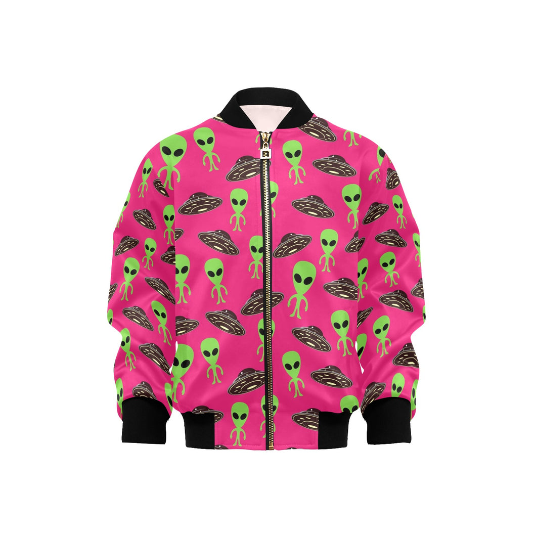 Alien Pattern Print Design 03 Kids' Boys' Girls' Bomber Jacket