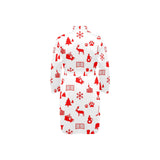 Canada Pattern Print Design 04 Men's Long Sleeve Belted Night Robe