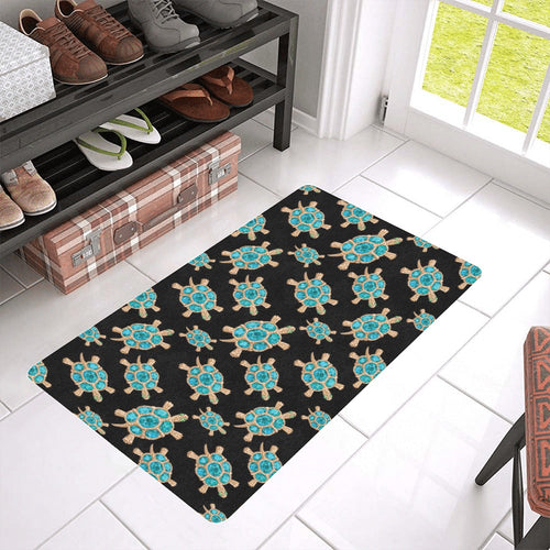 Sea turtle blue stone pattern Doormat