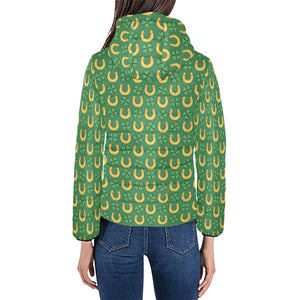 Horseshoes Pattern Print Design 05 Women's Padded Hooded Jacket