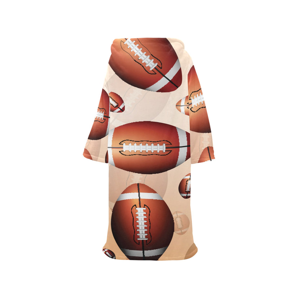 American football ball design pattern Blanket Robe with Sleeves