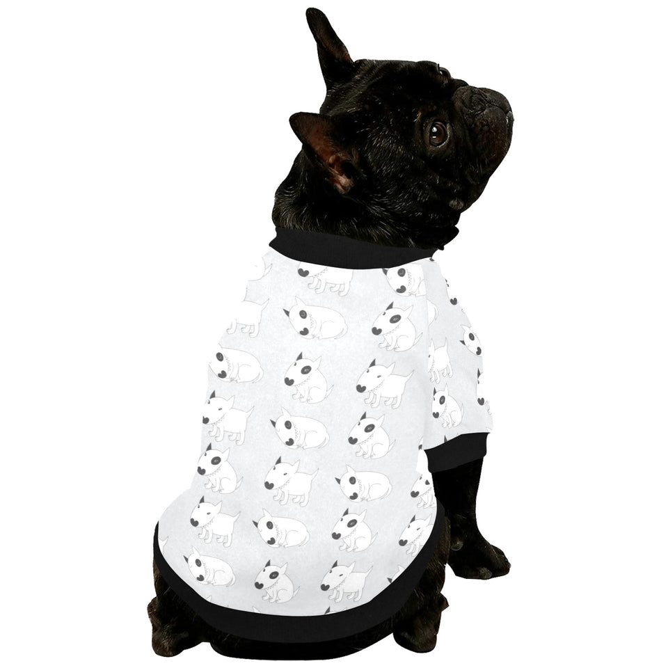 Bull Terrier Pattern Print Design 01 All Over Print Pet Dog Round Neck Fuzzy Shirt