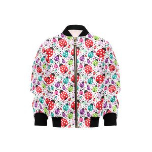 Ladybug Pattern Print Design 03 Kids' Boys' Girls' Bomber Jacket