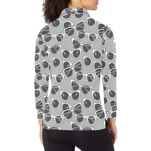 Sun Glasses Pattern Print Design 04 Women's Long Sleeve Polo Shirt