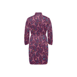 Eiffel Tower Heart Pattern Print Design 04 Men's Long Sleeve Belted Night Robe