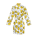Beer design pattern Women's Long Sleeve Belted Night Robe