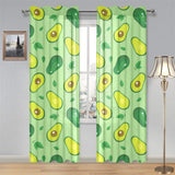 Avocado pattern green background Gauze Curtain