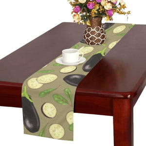Eggplant Pattern Print Design 02 Table Runner