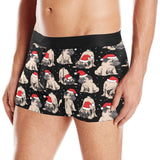 Christmas Pugs Santa_s red cap pattern Men's All Over Print Boxer Briefs Men's Underwear