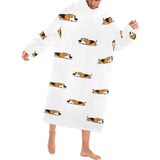 Cute beagle dog sleeping pattern Blanket Robe with Sleeves