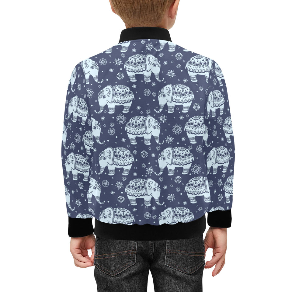 Elephant tribal design pattern Kids' Boys' Girls' Bomber Jacket