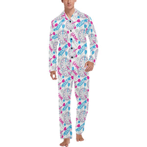Darts Pattern Print Design 01 Men's Long Pajama Set