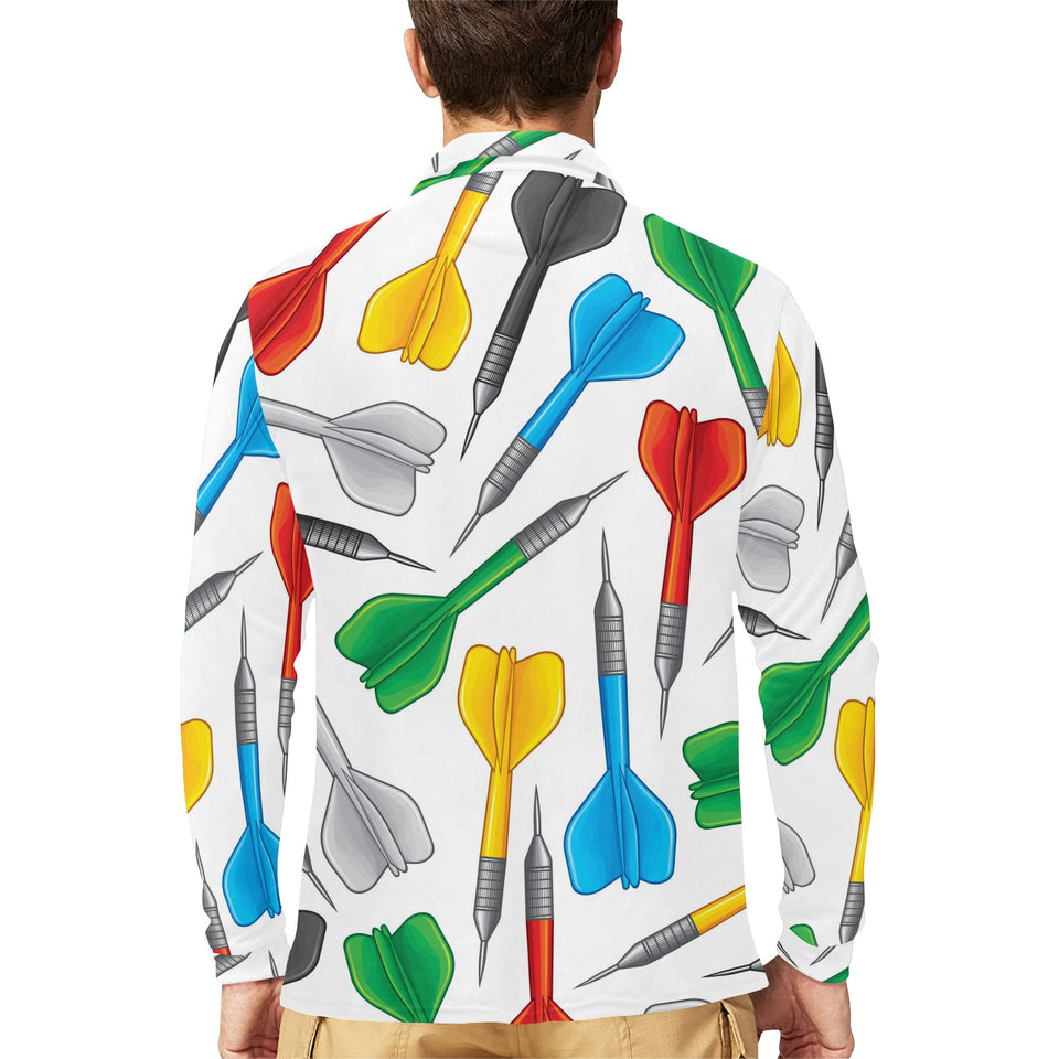 Darts Pattern Print Design 03 Men's Long Sleeve Polo Shirt
