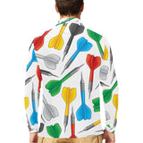 Darts Pattern Print Design 03 Men's Long Sleeve Polo Shirt