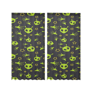 Alien Pattern Print Design 02 Gauze Curtain
