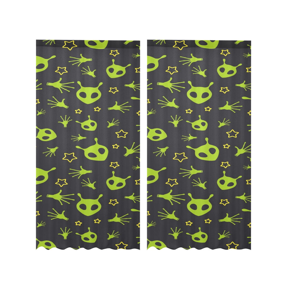 Alien Pattern Print Design 02 Gauze Curtain