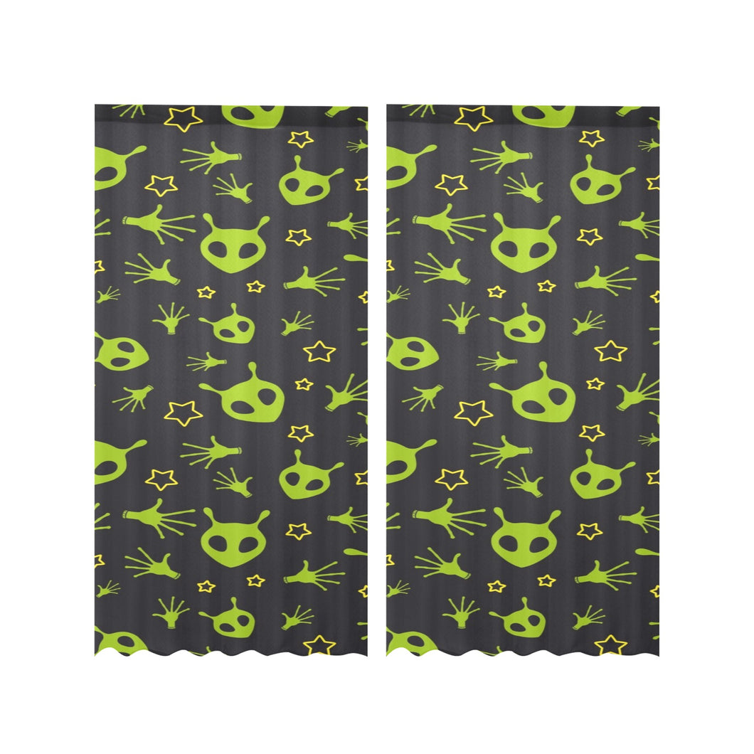 Alien Pattern Print Design 02 Gauze Curtain