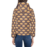 Sandwich Pattern Print Design 04 Women's Padded Hooded Jacket