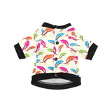 Colorful Chameleon lizard pattern All Over Print Pet Dog Round Neck Fuzzy Shirt