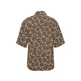Coffee bean on brown background Women's All Over Print Hawaiian Shirt