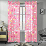 Pink donut glaze candy pattern Gauze Curtain