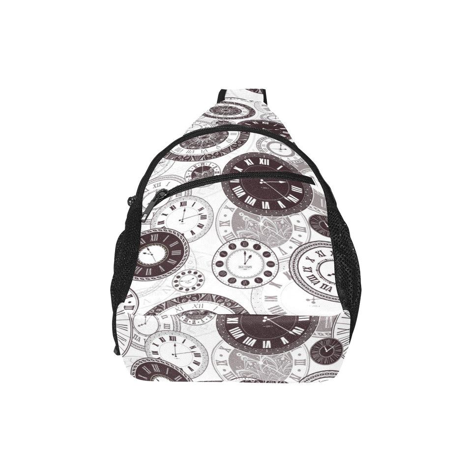 Classic vintage clock pattern All Over Print Chest Bag