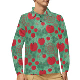 Tomato design pattern Men's Long Sleeve Polo Shirt
