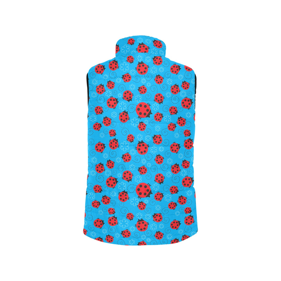 Ladybug Pattern Print Design 02 Women's Padded Vest