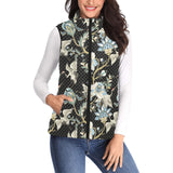 Japanese crane ornament elements Women's Padded Vest
